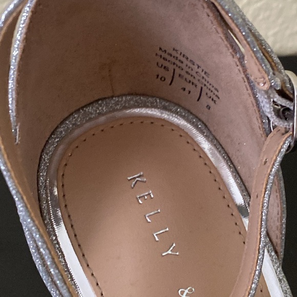 Kellie and Katie silver glittery sandals ankle strap rhinestone size 10 - Picture 8 of 8